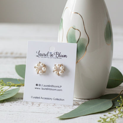 Charmed Pearl & Crystal Wreath Earrings