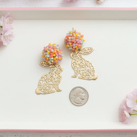 Brooklyn Beaded Bunny Dangle Earrings