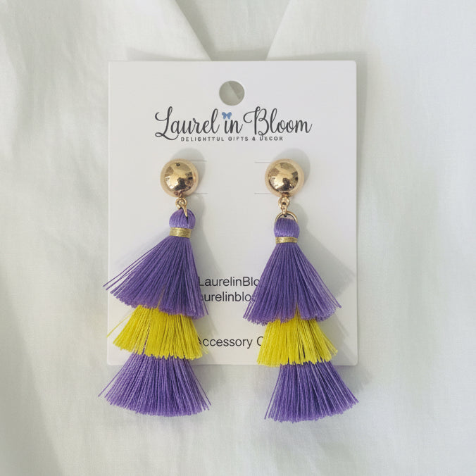 Bristol Color Block Spirit Tassel Earrings