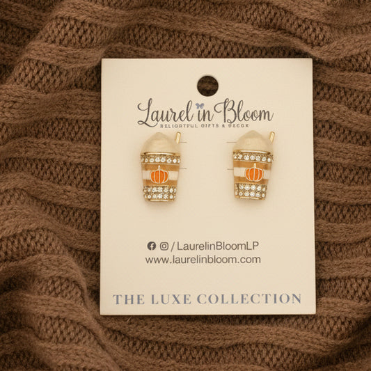 Sparkle Latte Statement Stud Earrings