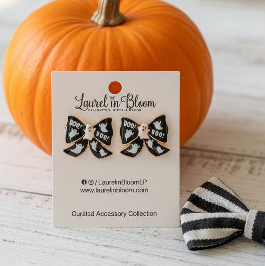 Spooky Sweet Boo Bows Earrings