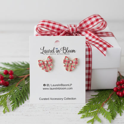 Merry Mistletoe Pearly Bow Earrings
