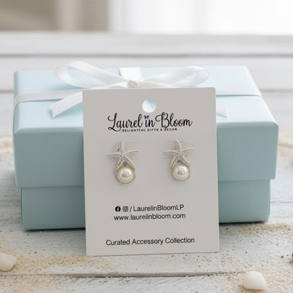 Petite Harbor Pearl Starfish Studs