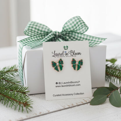 Merry Mistletoe Pearly Bow Earrings
