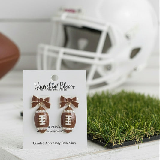 Footballs & Bows Earrings