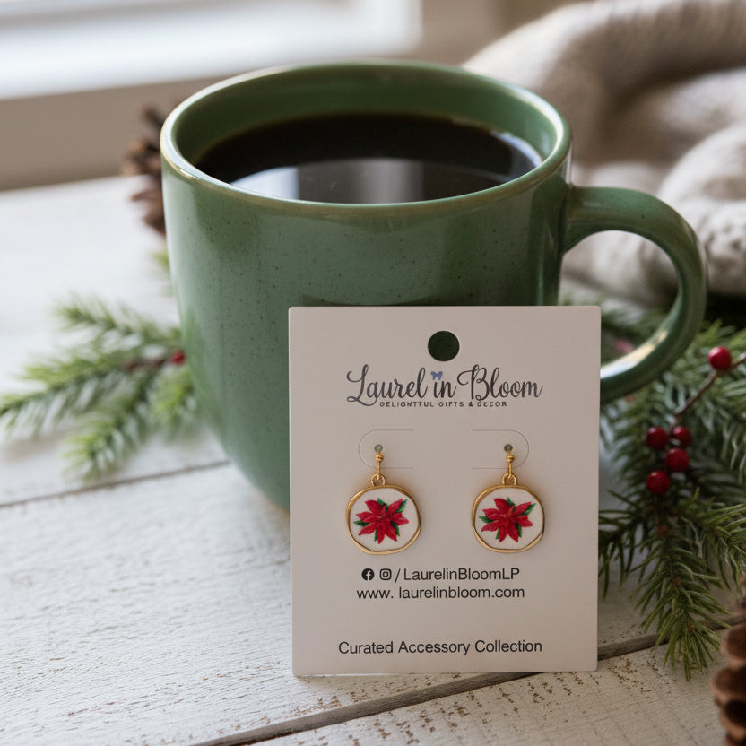 Christmas Vintage Poinsettia Drops