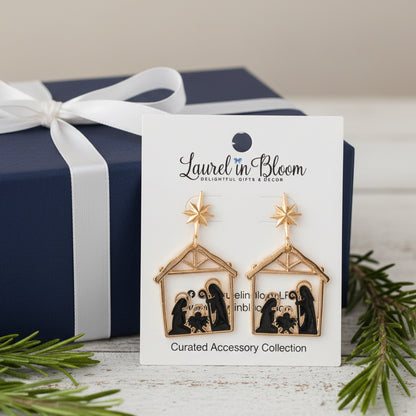 Starlit Manger Nativity Earrings