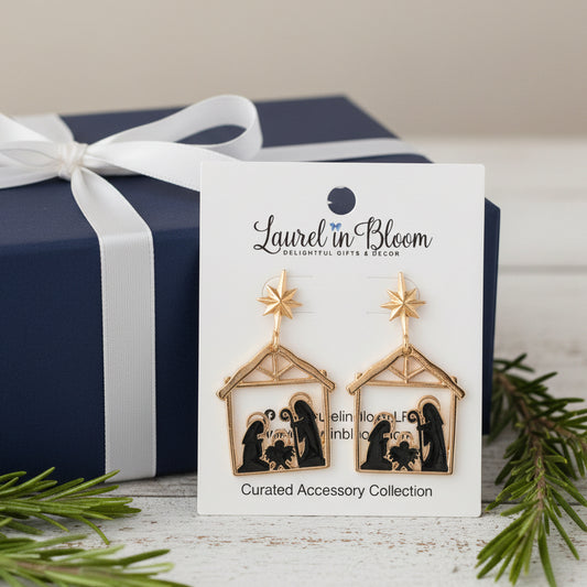 Starlit Manger Nativity Earrings