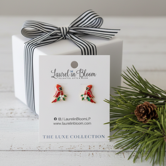 Holiday Heirloom Cardinal Studs
