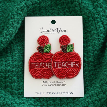Apple of My Eye Teacher Drop Earrings