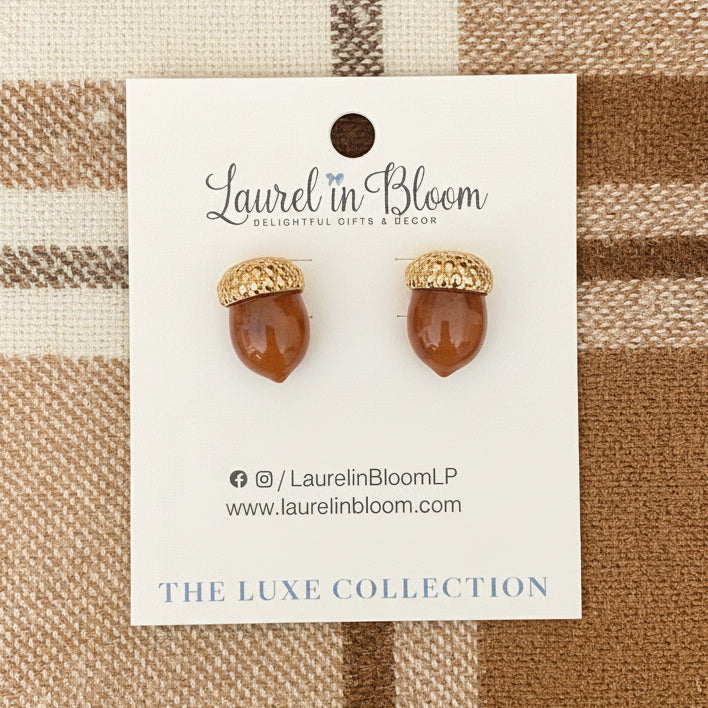 Golden Oaks Acorn Earrings