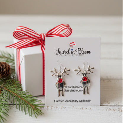 Rudy Red Nose Reindeer Earrings