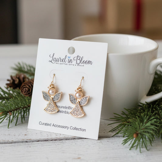 Golden Grace Angel Earrings
