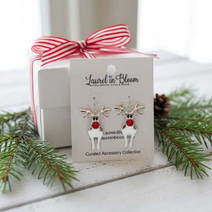 Rudy Red Nose Reindeer Earrings