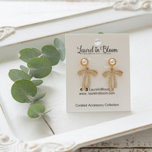 Opulence Pearl Bow Earrings