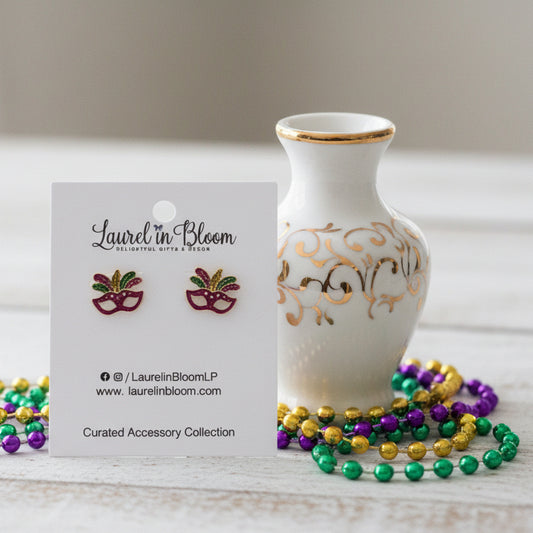 Mardi Gras Mini Carnival Masquerade Earrings