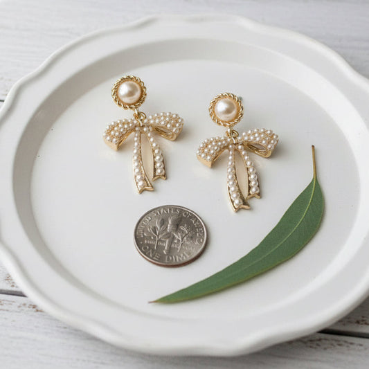 Opulence Pearl Bow Earrings