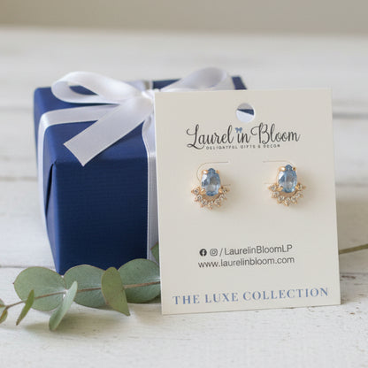 Eliza Crystal Teardrop Studs (Pastels)