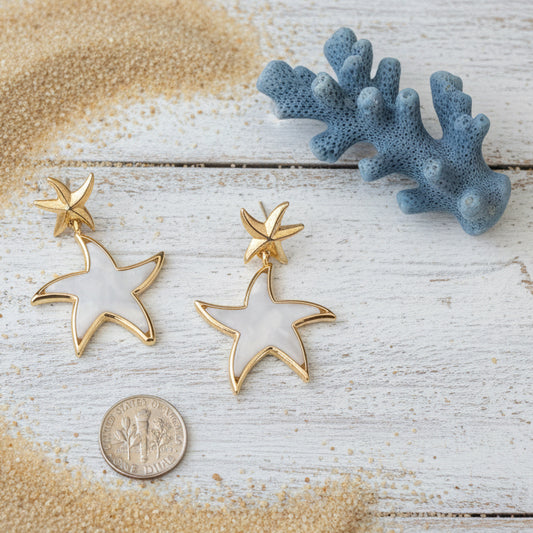 Golden Tide Starfish Earrings