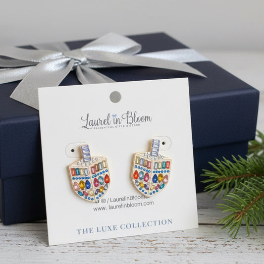 Festival of Lights Dreidel Statement Earrings