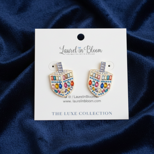 Festival of Lights Dreidel Statement Earrings