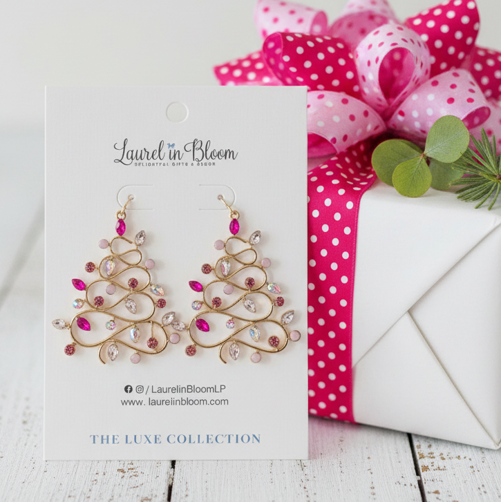Retro Tinsel Tree Earrings