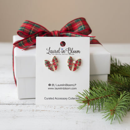 Merry Mistletoe Pearly Bow Earrings