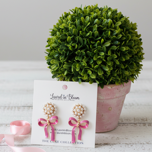 Adelaide Pearl Bow Drops