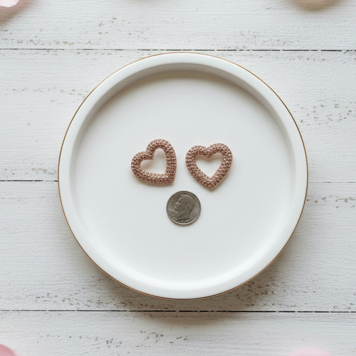 With Love - Channel Set Heart Earrings