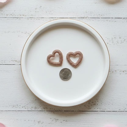 With Love - Channel Set Heart Earrings