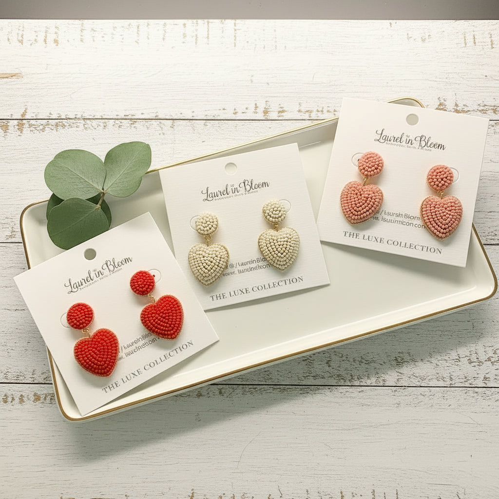 Golden Heart Baubles Drop Earrings