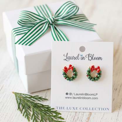 Merry Little Wreath Studs