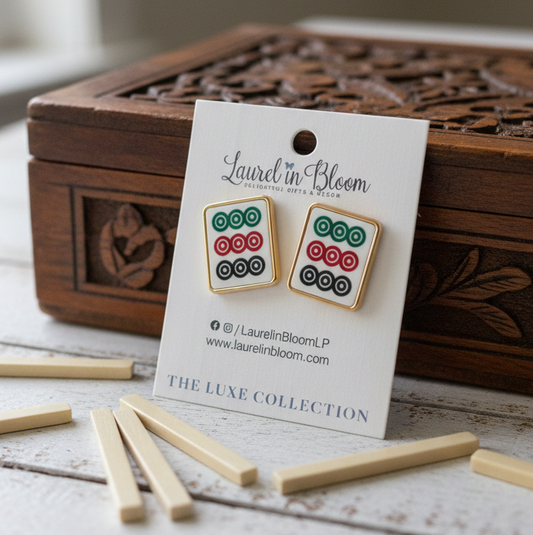 Lucky Winds Dot Mahjong Studs
