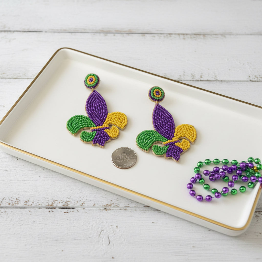Fleur de Lis LUXE Bauble Earrings