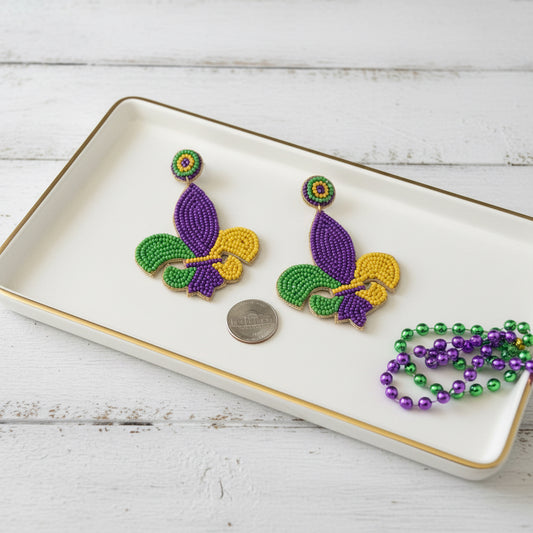 Fleur de Lis LUXE Bauble Earrings