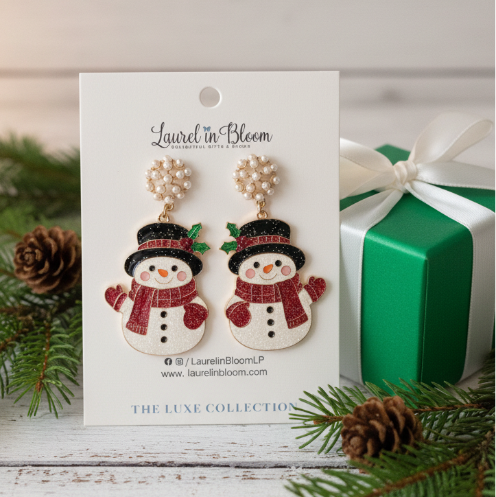 Snow Much Cheer Snowman Drop Earrings