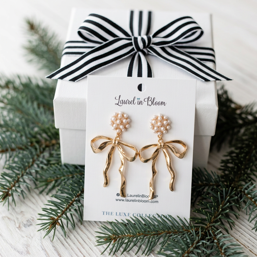 Jolie Ribbon & Pearl Drops