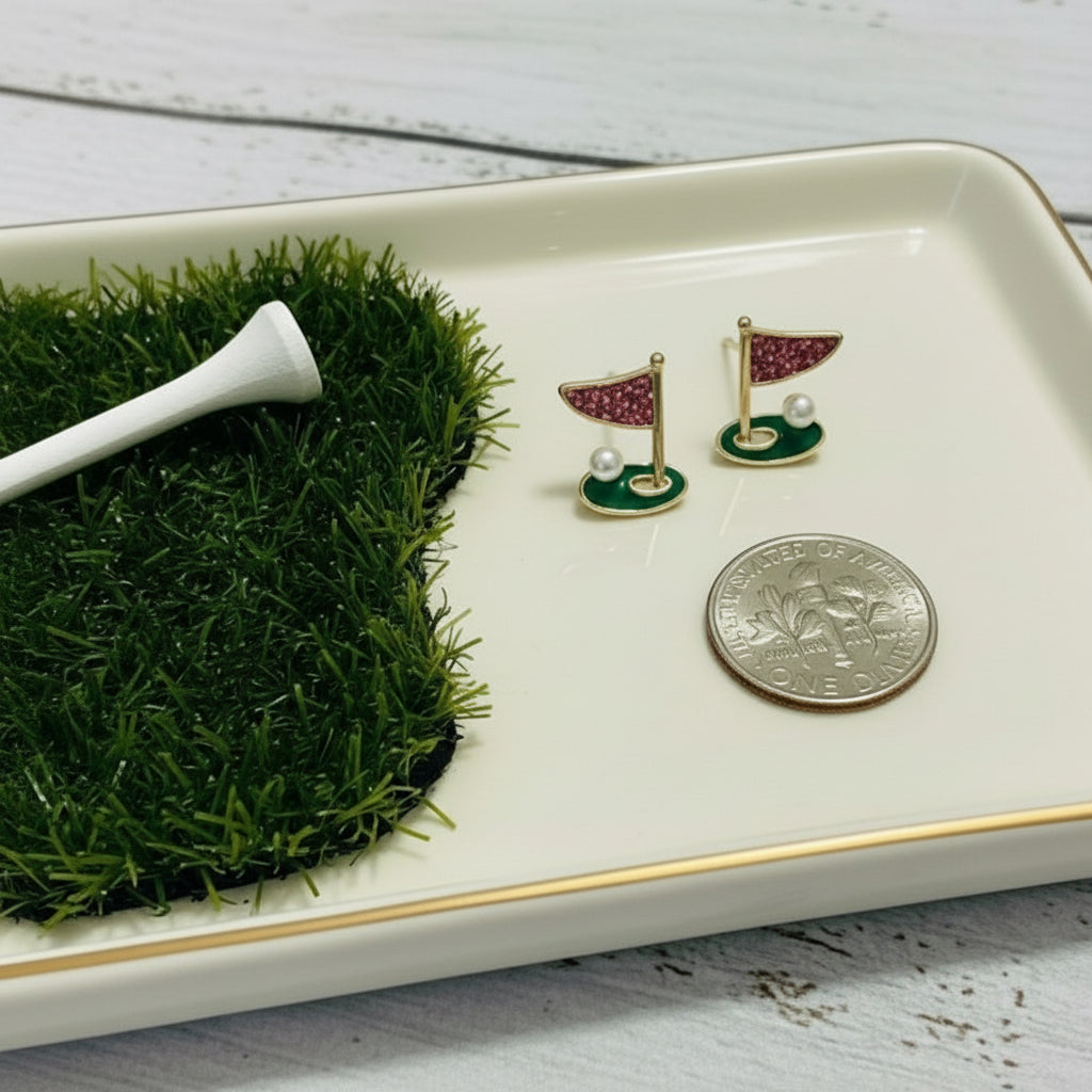 Ace! Hole in One Golf Earrings