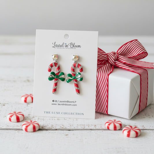 Peppermint Stick Candy Cane Earrings