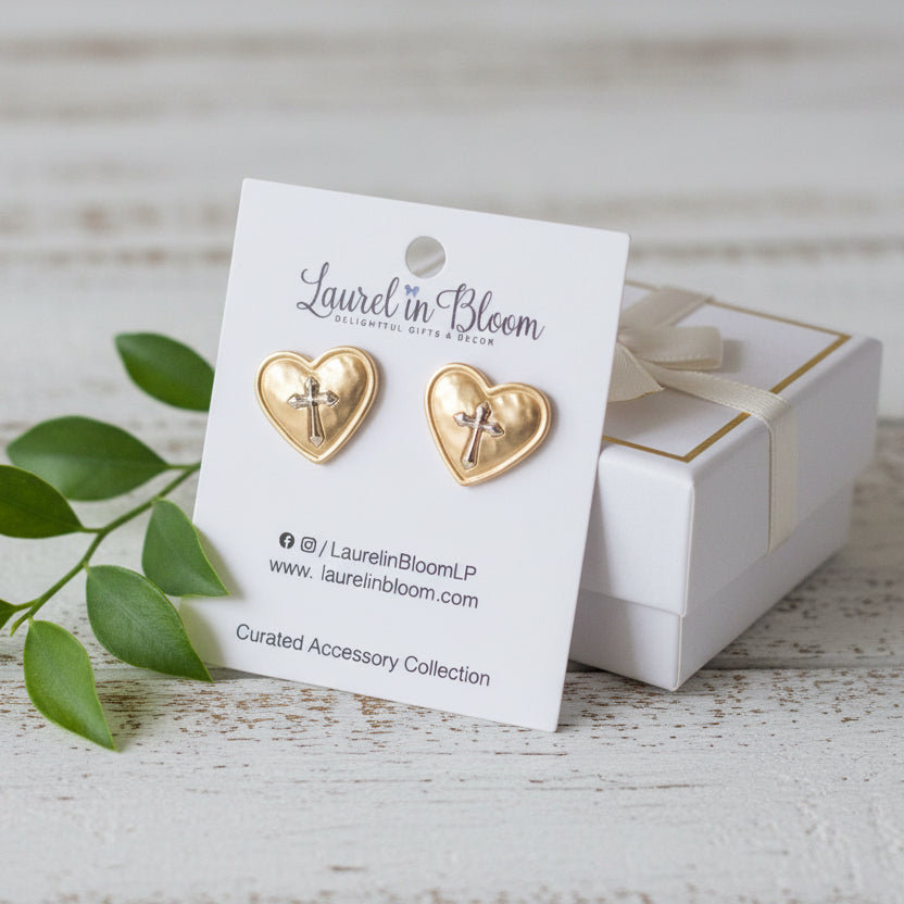 No Greater Love Cross Earrings