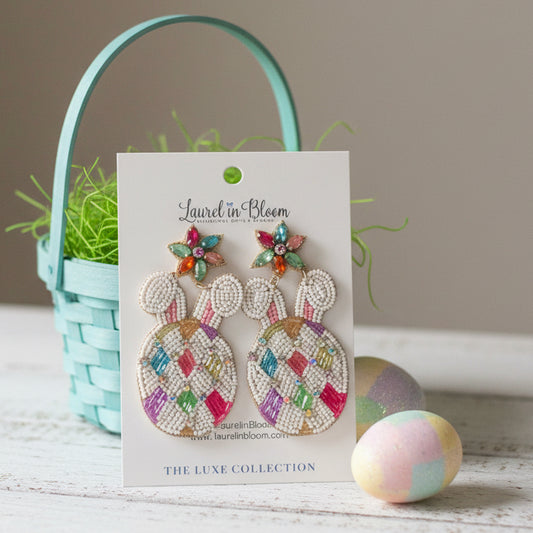 Harlequin Confetti Bunny Earrings