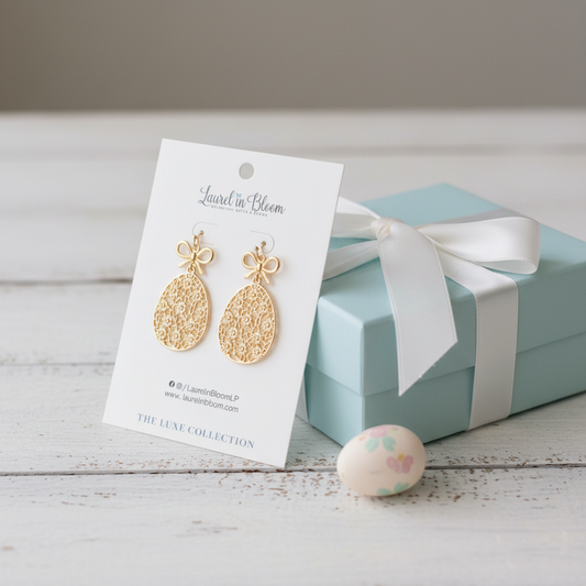 Corrine Vintage Inspired Floral Easter Egg Earrings