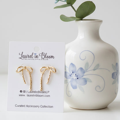 Simple Sash Bow Earrings