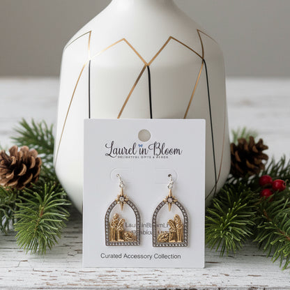 Born in a Manger Nativity Earrings