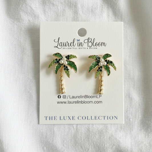 Palms & Pearls Tropical LUXE Earrings