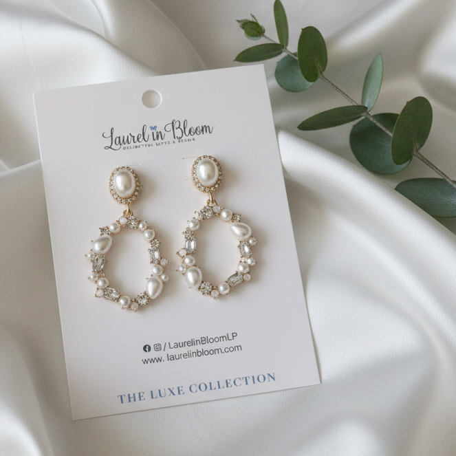Josephine Pearl and Crystal Drop Earrings