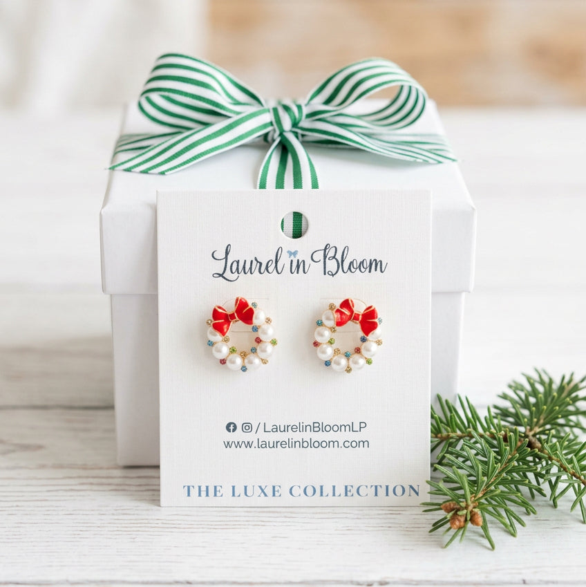 Merry Little Wreath Studs