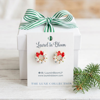 Merry Little Wreath Studs