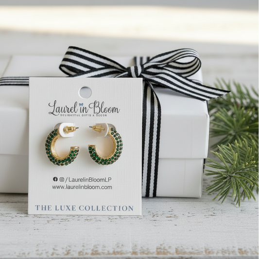 Everly LUXE Hoops (Emerald)