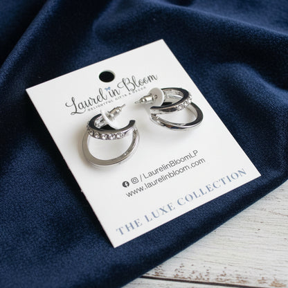 Caroline Crystal LUXE Double Hoop Earrings